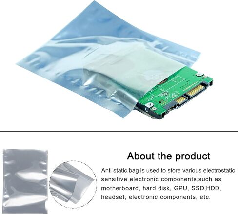 Anti Static Bags ESD Shielding Bags Reusable, [for Electronic Device GPU Hard Drive SSD HDD Motherboard] - 6x8inch/100pcs in Saudi Arabia