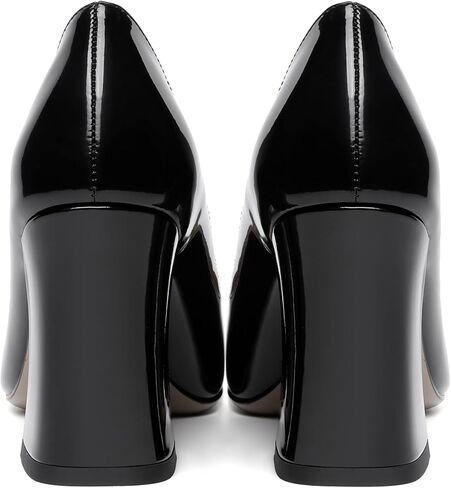 Zamikoo Chunky Block Heel Pumps Women High Heel Pumps Round Toe Slip On Women Closed Toe Shoes for Party Prom Dress US Size 8.5 Black in Kuwait