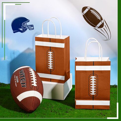 Geyoga 50 Pcs Baseball Goodie Bags Bulk 8.3 x 6 x 3'' Gift Bags with Handles Baseball Party Bags Sports Themed Paper Bags for Birthday Party Favors Supplies Decorations in Kuwait