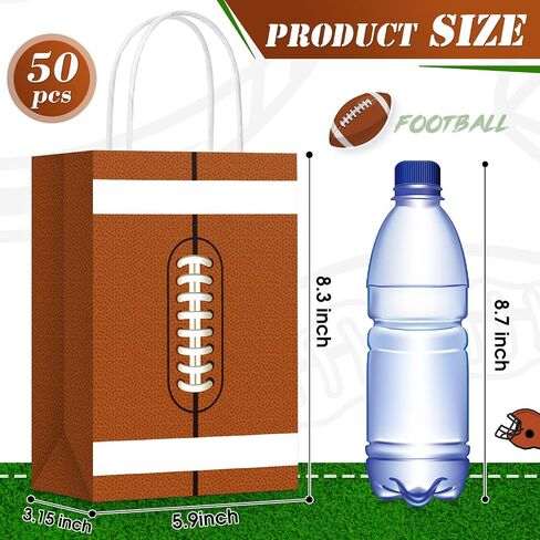 Geyoga 50 Pcs Baseball Goodie Bags Bulk 8.3 x 6 x 3'' Gift Bags with Handles Baseball Party Bags Sports Themed Paper Bags for Birthday Party Favors Supplies Decorations in Kuwait