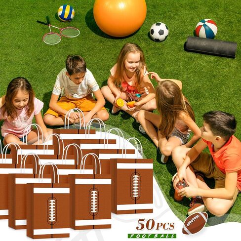 Geyoga 50 Pcs Baseball Goodie Bags Bulk 8.3 x 6 x 3'' Gift Bags with Handles Baseball Party Bags Sports Themed Paper Bags for Birthday Party Favors Supplies Decorations in Kuwait