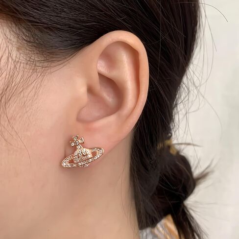 Saturn Planet Earrings Classic Aesthetic Cubic Zircon Inlaid Silver Gold Saturn Earring Studs Jewelry Gift for Women Girls in Saudi Arabia