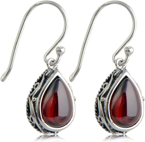 Vintage Boho Teardrop CZ Dangle Earrings for Women Girls Silver Plated Cubic Zirconia Birthstone Charms Drop Dangling Hook Stud Earring Dainty Retro Wedding Birthday Christmas Jewelry Gifts for Her in Kuwait