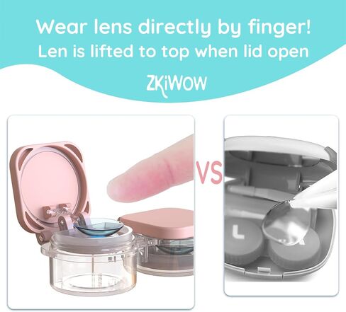 Contact Lens Case with Lens Lifting Design，Wear Lens Directly with fingers，Flip Top，4 Pack Colorful Case Box Holder Container Soak Storage Kit with Tweezers Romover Tool, ZK2306UPBOX06 in Saudi Arabia