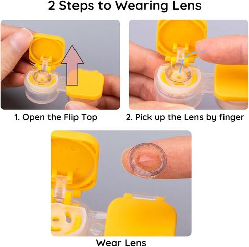 Contact Lens Case with Lens Lifting Design，Wear Lens Directly with fingers，Flip Top，4 Pack Colorful Case Box Holder Container Soak Storage Kit with Tweezers Romover Tool, ZK2306UPBOX06 in Saudi Arabia