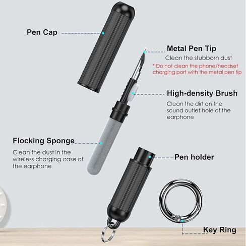 doeboe لمجموعة أدوات تنظيف Airpod، لمجموعة تنظيف Airpods المتوافقة مع AirPod Pro/1/2/3، أداة قلم تنظيف سماعات الأذن لسماعات رأس بلوتوث، مجموعة تنظيف مع إسفنجة، فرشاة ناعمة، طرف معدني in Kuwait