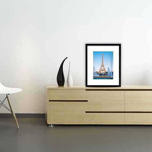 إطار صورة مقاس 8 × 10، عرض صور 5 × 7 مع حصيرة أو 8 × 10 بدون حصيرة، وثيقة شهادة 8 × 10 إطار صور لمعرض التثبيت على الحائط، أسود in Kuwait