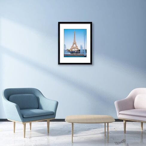 إطار صورة مقاس 8 × 10، عرض صور 5 × 7 مع حصيرة أو 8 × 10 بدون حصيرة، وثيقة شهادة 8 × 10 إطار صور لمعرض التثبيت على الحائط، أسود in Kuwait