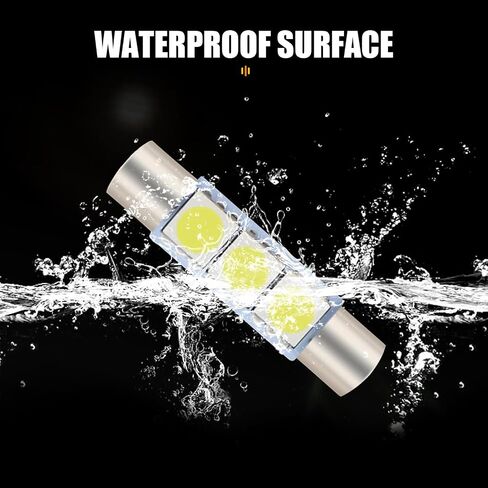 Pack-10 مصابيح قراءة LED للسيارة، مصابيح سقف 1.1 بوصة × 0.2 بوصة، استبدال إضاءة السيارات، عالمية لمعظم السيارات وسيارات الدفع الرباعي والشاحنات الصغيرة (أبيض) in Saudi Arabia