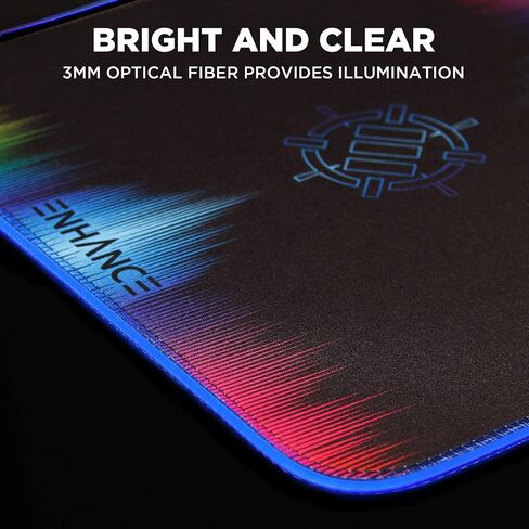 لوحة ماوس صغيرة ENHANCE مع إضاءة LED (13.3 × 10.8 بوصة) - حصيرة مكتبية للوحة ماوس الألعاب مع 7 خيارات ألوان، 3 تأثيرات إضاءة، زر تحكم ذكي، قبضة مطاطية غير قابلة للانزلاق - Galaxy in Kuwait