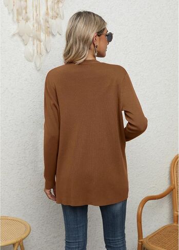LILBETTER Womens Casual Lightweight Long Sleeve Open Front Cardigan Sweaters with Pockets in Kuwait