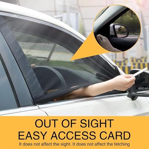 4 PCS Car Side Window Shades, Sunshade Screen Window Mesh, Elastic Light-Blocking Curtains, Breathable Sunscreen Net, Universal for Most Cars, SUVs (Black #368) in Saudi Arabia