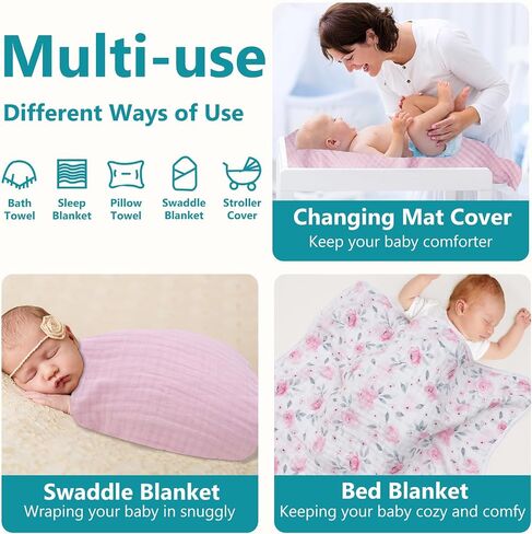PHF 2 Pack Baby Hooded Towels, 100% Muslin Cotton Baby Bath Towel with Hood for Newborn, Infant, Toddler, Ultra Soft and Absorbent Baby Essentials Bath Towels for Boys, 32x32Inch, Dinosaur in Saudi Arabia