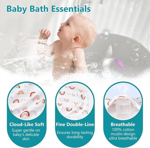 PHF 2 Pack Baby Hooded Towels, 100% Muslin Cotton Baby Bath Towel with Hood for Newborn, Infant, Toddler, Ultra Soft and Absorbent Baby Essentials Bath Towels for Boys, 32x32Inch, Dinosaur in Saudi Arabia