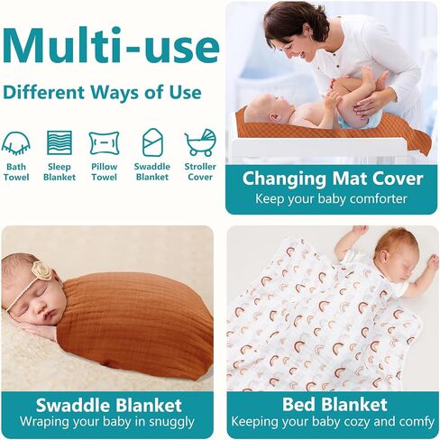 PHF 2 Pack Baby Hooded Towels, 100% Muslin Cotton Baby Bath Towel with Hood for Newborn, Infant, Toddler, Ultra Soft and Absorbent Baby Essentials Bath Towels for Boys, 32x32Inch, Dinosaur in Saudi Arabia