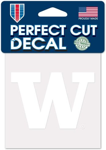 NCAA University Washington Huskies 4"x4" White Decal in Saudi Arabia