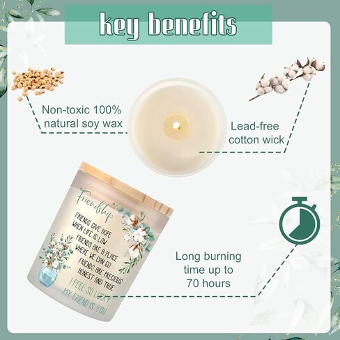 Panelee الصداقة شمعة هدية عيد ميلاد هدايا للنساء هدايا الصداقة للنساء صديق شمعة عيد ميلاد سعيد شموع هدايا للنساء الأصدقاء الصديقات الأزواج (نمط جديد) in Kuwait