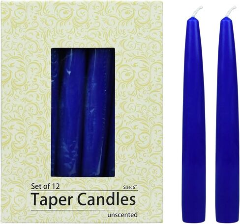 12-Piece Taper Candles, 6-Inch, Royal Blue in Saudi Arabia