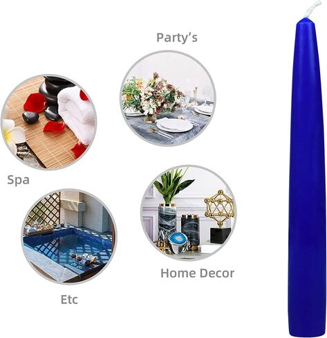 12-Piece Taper Candles, 6-Inch, Royal Blue in Saudi Arabia