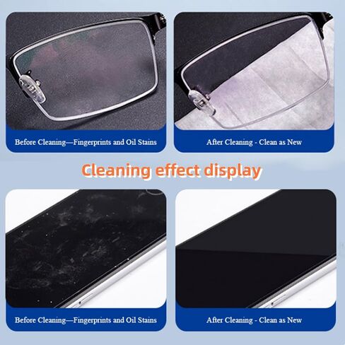 Lens Wipes for Eyeglasses –Glasses Cleaner Individually Wrapped, Pre-Moistened Lens Cleaning Wipes for All Optical Surfaces – A Pack of 100 Highly Efficient Eye Glasses Wipes, White in Saudi Arabia