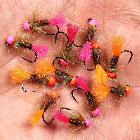 Wifreo يطير الصيد 12 قطعة حبة التنغستن Barbless الحورية تهزهز يطير تشكيلة اليورو الحورية يطير الصيد لسمك السلمون المرقط in Kuwait