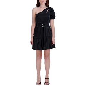 BCBGeneration Women's One Shoulder Fit and Flare Mini a Line Cocktail Dress