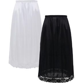 Coucoland Half Slips for Under Dresses - Black Womens Underskirt Half Slip Women Under Dress Shirt Skirt Extender