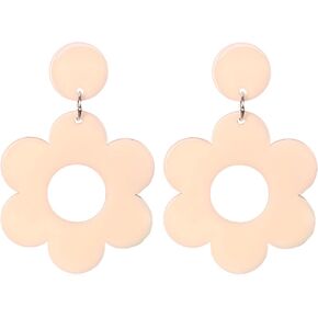 Acrylic Flower Earrings Daisy Drop Dangle Earrings For Women Y2k Resin Floral Earrings 60/70s Retro Flowers Earrings With Box