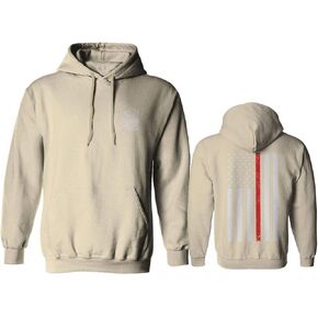 VICES AND VIRTUES American Flag Thin Red Line Firefighter Support Seal Hoodie
