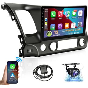 Leadfan Car Stereo for Honda Civic 2006 2007 2008 2009 2011 Radio Compatible with Wireless Apple Carplay Android Auto 10.1'' Touchscreen GPS Navigation Bluetooth WIFI Backup Camera SWC (2+32G)