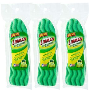Libman 1484 All-Purpose Scrubbing Dishwand Refills, 3 Pack of 2 Sponges Each for 6 Total Sponges, Green