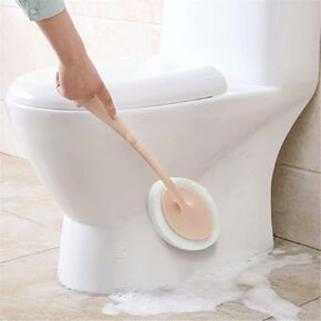 Long Handle Brush Eraser Magic Sponge DIY Cleaning Sponge for Dishwashing Kitchen Toilet Bathroom Wash Cleaning Tool Accessory, White