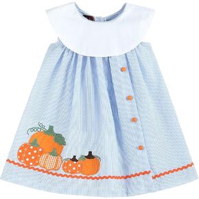 Lil cactus Baby and Girls Pumpkin Thanksgiving Dress
