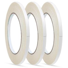 ewinever 3 Rolls Double Sided Tape Adhensive Sticky Tapes for DIY Craft,Gift,Photos,Documents,Wallpaper,Card Making-6mm(1/4 inch) Wide and 15m Long