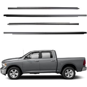 Dasbecan 55112376AH حزام مانع تسرب النوافذ لـ Dodge Ram 1500 2500 3500 4500 5500 Crew Cab 2009-2021 استبدال تجريد الطقس # 55112377AH 55372138AH 55372139AH (4 قطع)