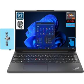 Lenovo ThinkPad E16 Gen 1 Business Laptop 16.0" Touchscreen IPS WUXGA Display (8-Core AMD Ryzen 7 7730U, 16GB RAM, 1TB PCIe SSD, AMD Radeon, Backlit KYB, Fingerprint, WiFi 6, Win 10 Pro) w/DKZ Hub