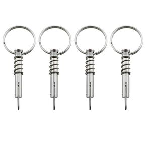4PCS 1/4 Inch Marine Hardware Quick Release Pin Stainless Steel Bimini Top Pin Suitable for Stainless Steel Pipe Clamp and Marine Outfitting and Boat Building