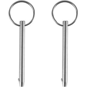 YXQ 2 Pcs Quick Release Pin, Diameter 1/4"(6.3mm), Total Length 3"(76mm), Effective Length 2.4"(61mm) Full 316 Stainless Steel, Bimini Tops for Boats Accessories