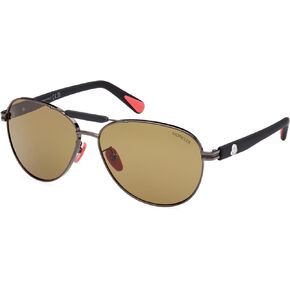 نظارة شمسية مونكلير ML 0241 -H Steller 08H عدسات معدنية لامعة باللون الأسود/الأصفر in Kuwait