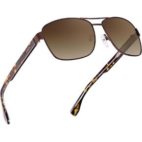 CARFIA Classic Metal Mens Sunglasses - Polarized Sunglasses UV Protection Acetate Arms CA5397
