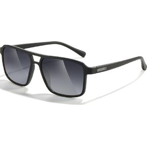 Gradient Square Aviator Sunglasses for Men Polarized UV Protection Driving Trendy Pilot Sun Glasses Shades 90s Retro