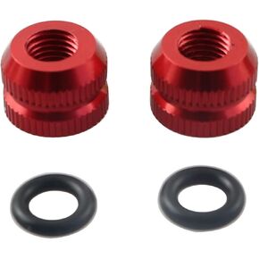 2PCS Bicycle Vacuum Tire Presta Valve Nuts Bicyle Inner Tube Valve Nuts with Sealed O Ring for Most Mountain Bikes Road Bikes, Black