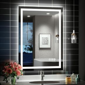 Brightify LED Bathroom Mirror with Lights, 24"x32" LED Bathroom Mirror-Front & Backlit, 3 Colors Dimmable, Anti-Fog Wall Mounted, Vanity Mirror with Lights, Shatter-Proof (Horizontal/Vertical)