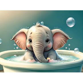 NIHO-JIUMA diamond Painting Kits Elephant, 5D Full Drill Diamond Art Kits Painting Gifts for Adult, Home Decor (30x40cm/12x16 Inches)