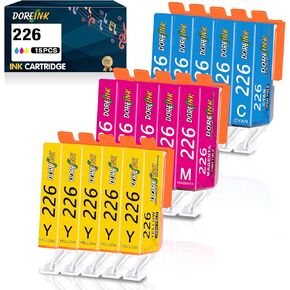 Compatible 226 CLI226 Ink Cartridge Replacement for Canon PIXMA MG5220 MG5320 MX882 MG6120 MG6220 MX892 MG5300 MG8120 MX880 MX712 (5 Cyan, 5 Yellow, 5 Magenta) 15Pack