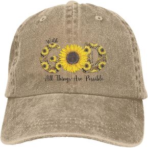 God Christian Sunflower Baseball Cap Golf Dad Hat Adjustable Original Classic Low Profile Cotton Hat Men Women