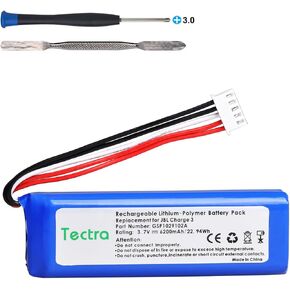 6200mAh Rechargeable Battery for JBL Charge 3 2016 Portable Speaker, Fits for JBL GSP1029102A