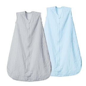 david's kids Muslin Cotton Baby Sleep Sack 0-6 Months, 2 Pack 100% Cotton Sleeping Bag for Summer, TOG 0.5 Baby Wearable Blankets with 2-Way Zipper, Soft Sleep Sacks for Newborn Infant, Dinosaur