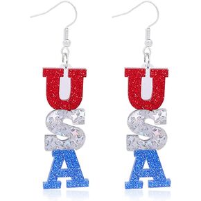 American Flag Earrings 4th of July Drop Dangle Earrings for Women Independence Day Patriotic Earrings,Memorial Day Earrings Leather Earrings Independence Day Holiday Gifts