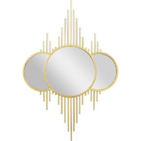 CosmoLiving by Cosmopolitan Metal Room Wall Mirror Entryway Mirror, Wall Mounted Mirror 27" x 1" x 39", Gold